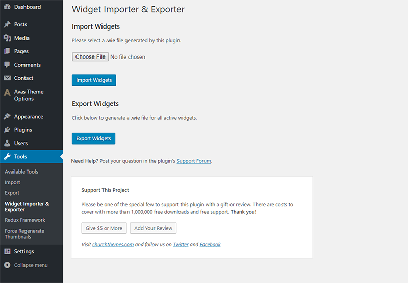 widgets import